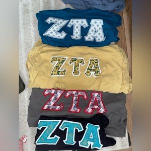Zeta Tau Alpha letters/tshirts/pins etc